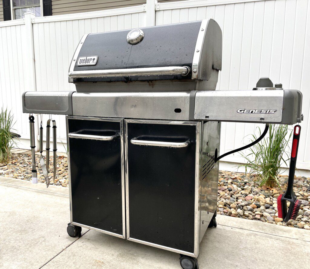 Stone Lake Cottage Retreat: Grill up dinner and enjoy it right here — picnic table, gas grill, and plenty of space to relax.