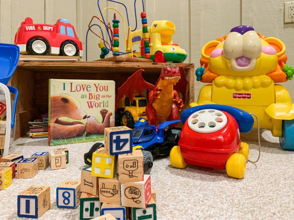 Kids will love using their imaginations in the big basement room with fun toys to use!