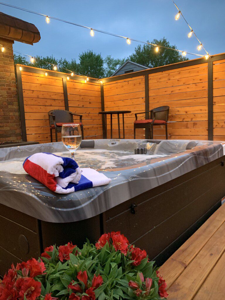Decked Out Back Deck - hot tub, grill, lights, privacy fence, did I mention hot tub!!??