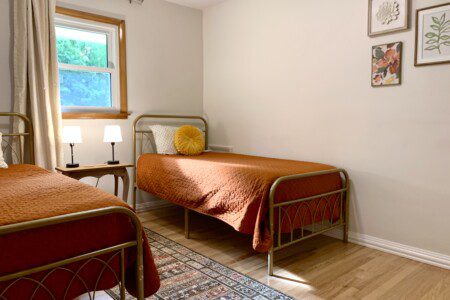 Bedroom #4 - two twin beds; reading lamps with USB plug-in