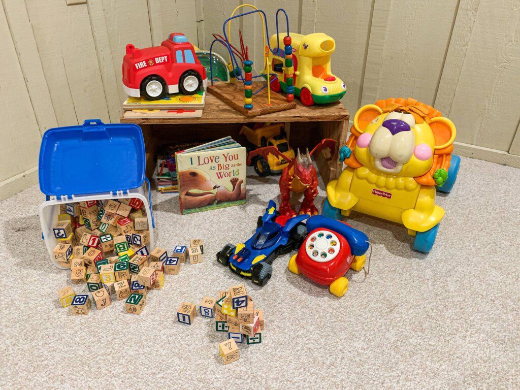Kids will love using their imaginations in the big basement room with fun toys to use!