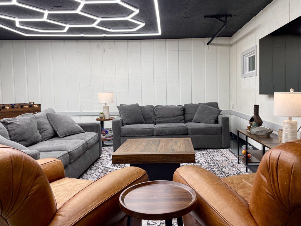 The Waldron Lake Retreat Bonus Game Room: Unwind and have a blast! From foosball and poker nights to cozy movie marathons on the 55" Roku TV with YouTubeTV, we've got all the fun vibes covered—complete with awesome lighting and board games!