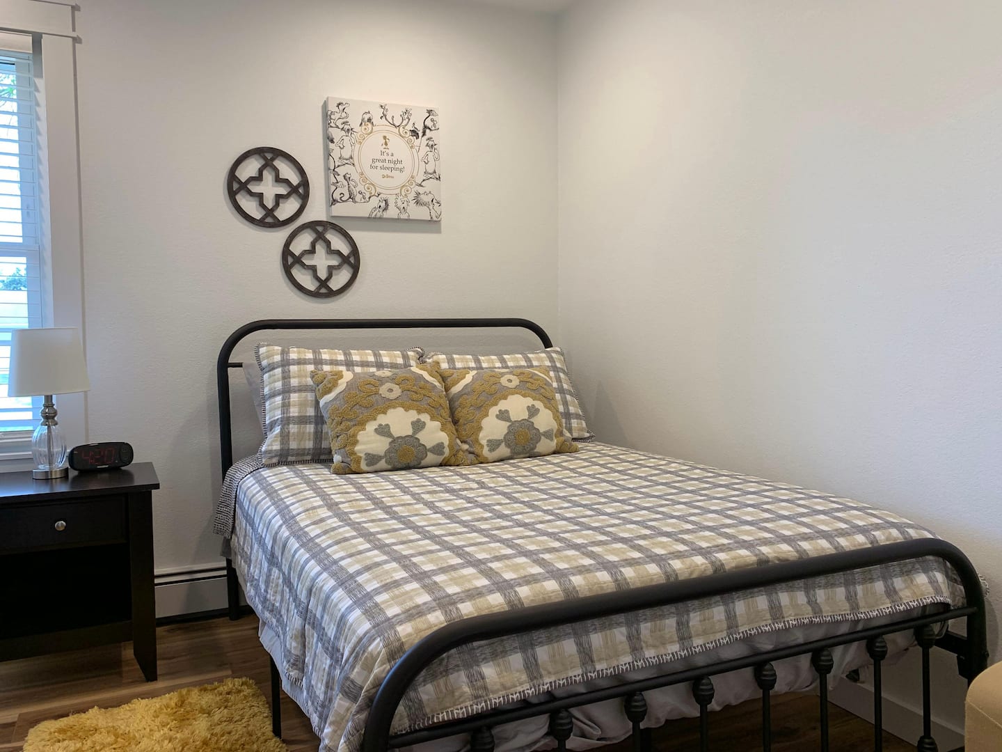 Bedroom #3 - comfortable full bed; USB clock right beside the bed for all your charging needs