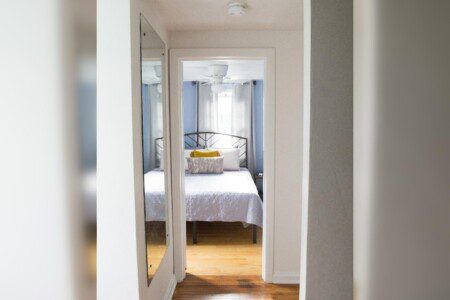 Upstairs hallway looking into one of the bedrooms.