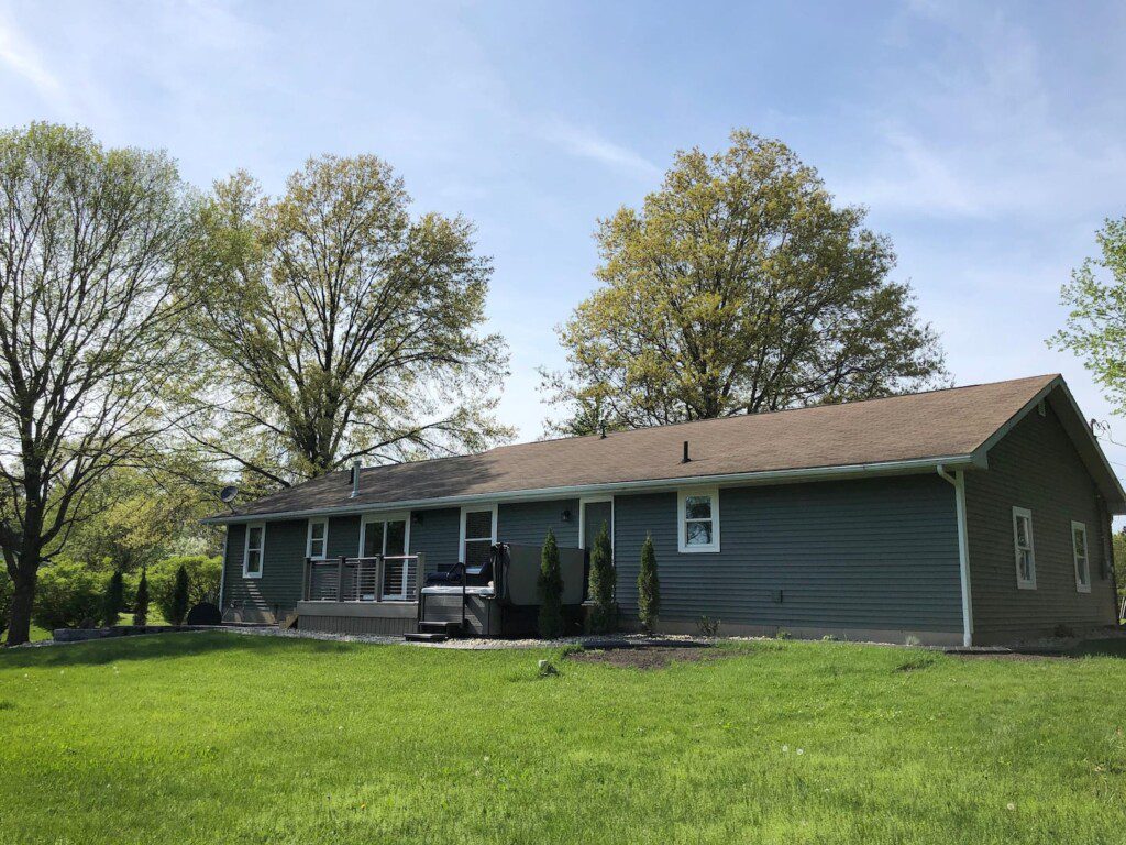 View of the back of the house. What a peaceful backyard!