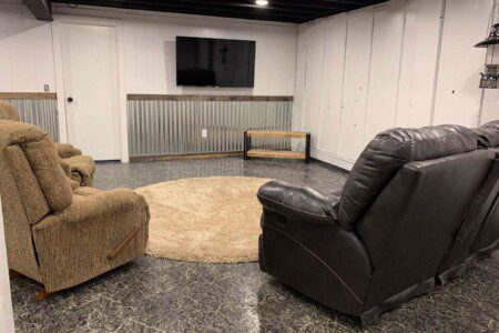 Finished basement! Try your hand at ping pong, compete on a small basketball hoop, or simply relax and watch TV on the 55" TCL Roku TV with complimentary YouTubeTV access.