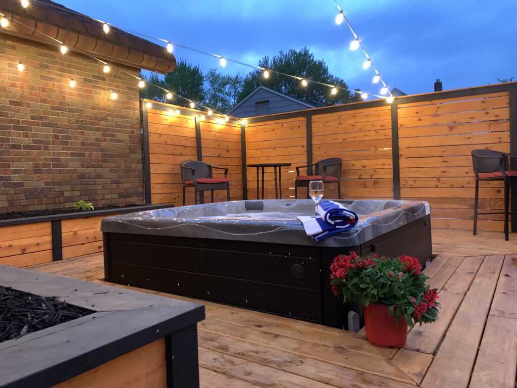 Decked Out Back Deck - hot tub, grill, lights, privacy fence, did I mention hot tub!!??