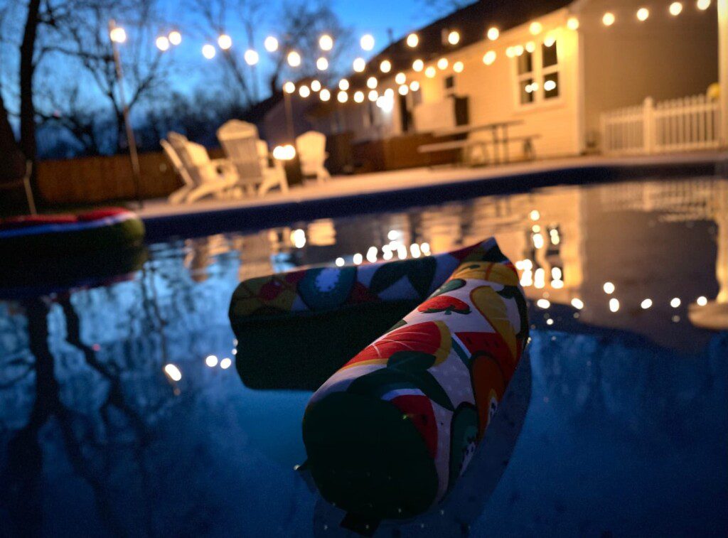 "Step into your perfect getaway! Take a refreshing dip in the pool, relax in the hot tub, or enjoy the warmth of the fire pit. With plenty of backyard games and a gas grill for easy dining, your relaxation and fun are all set in this private retreat.