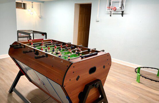 Game On in the Basement! Unwind by the pool, then unleash your competitive spirit in the basement game room - featuring foosball, air hockey, billiards, subsoccer, basketball, giant wall connect four, ball darts and more!