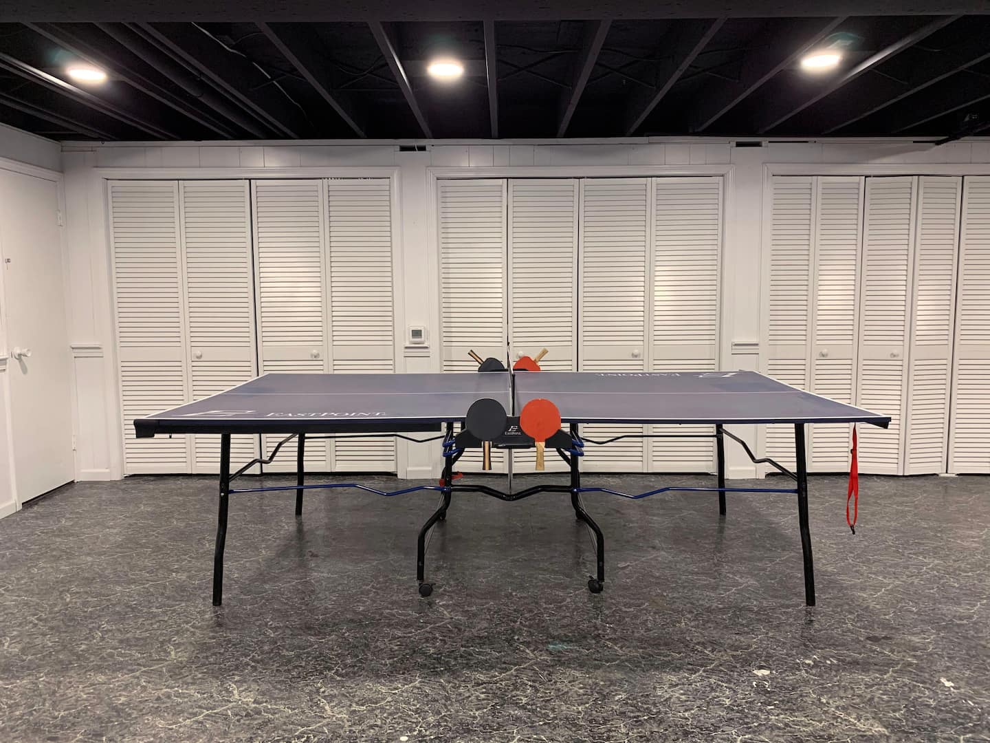 Bring your competitive juices and play some ping pong in the finished basement!