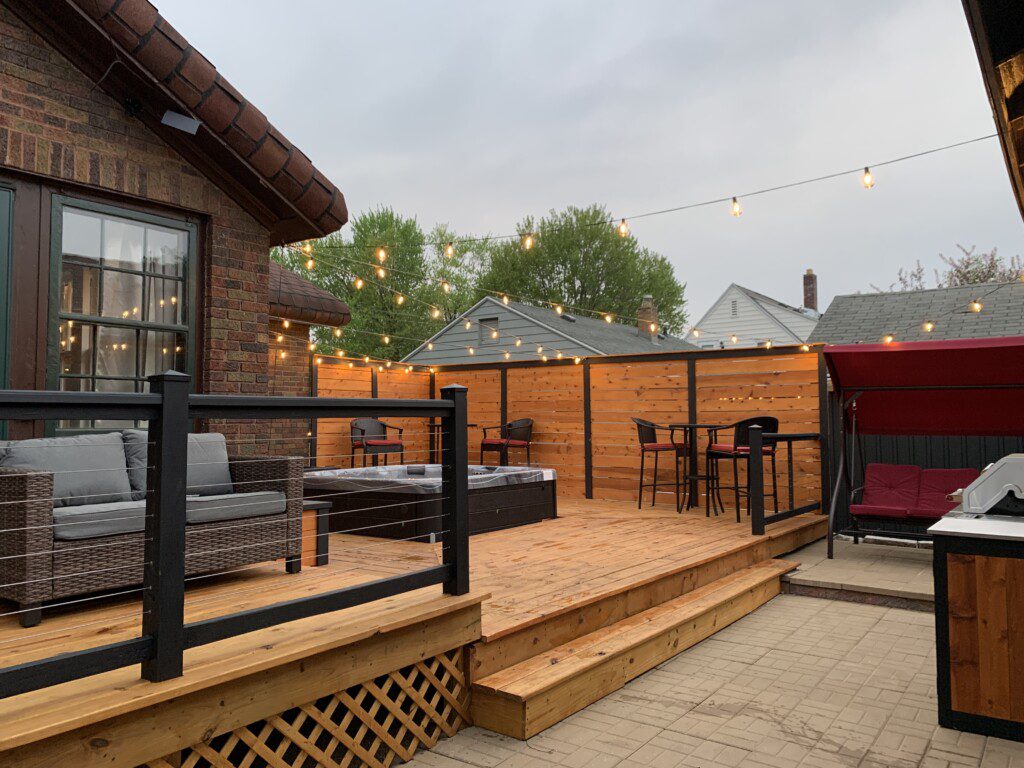 Decked Out Back Deck - hot tub, grill, lights, privacy fence, did I mention hot tub!!??