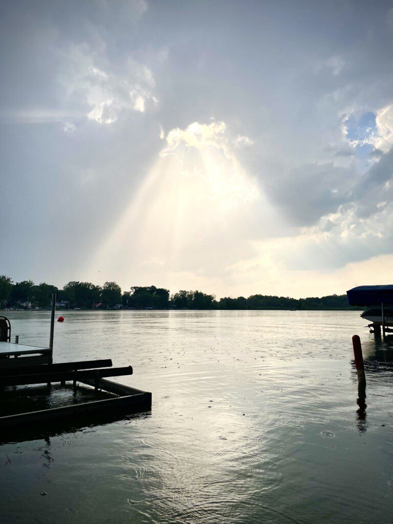 View from our backyard! Waldron Lake - amazing sunsets!