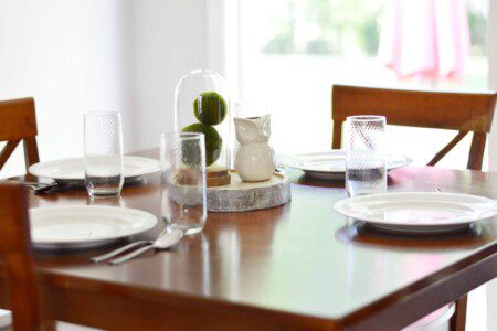 Dining table - plates / cups / fully furnished kitchen