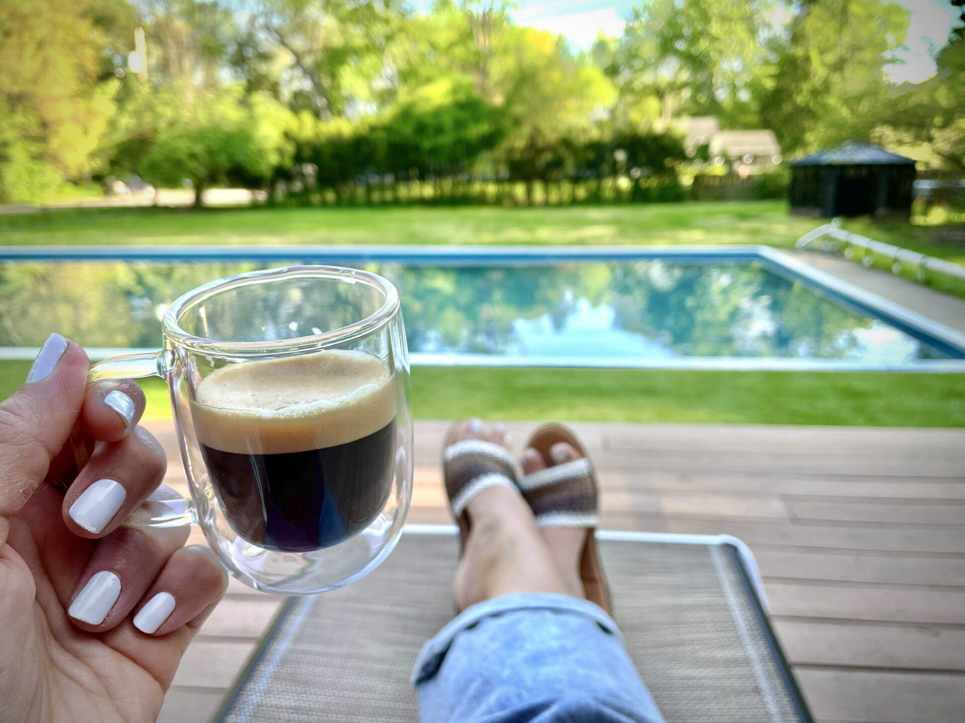 Nespresso Mornings & Backyard Games! Fuel your mornings with Nespresso or coffee from our coffee bar, then splash in the pool or enjoy lawn games in the expansive backyard - all at Riverside Pool Paradise!