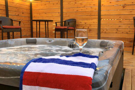 Decked Out Back Deck - hot tub, grill, lights, privacy fence, did I mention hot tub!!??