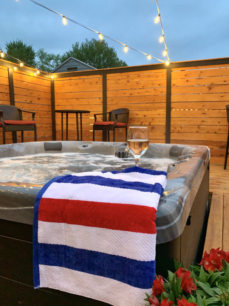 Decked Out Back Deck - hot tub, grill, lights, privacy fence, did I mention hot tub!!??