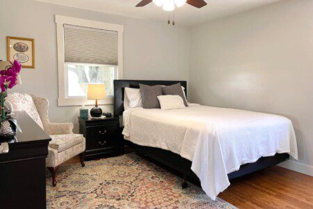 Bedroom #1 - comfortable queen mattress and sheets (owners sleep on the same combination to ensure their guests get top-notch sleep).