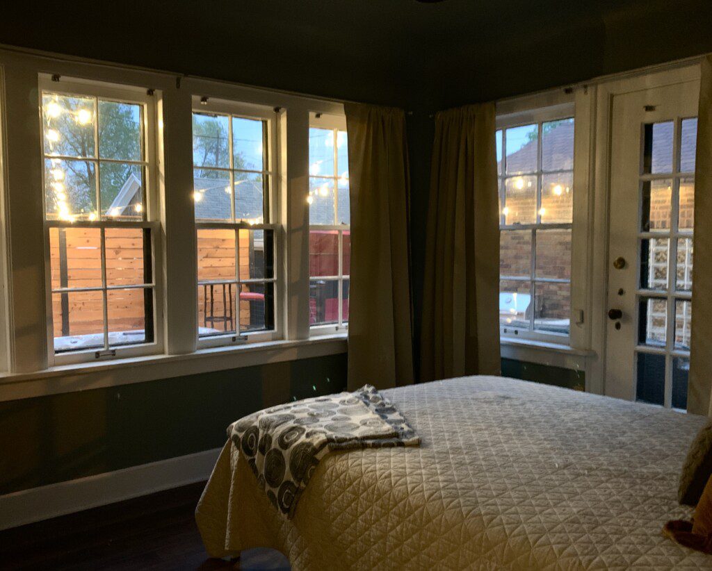 Bedroom #3 with highly rated Lucid queen mattress; a clock w/ USB and outlets to make charging devices super convenient